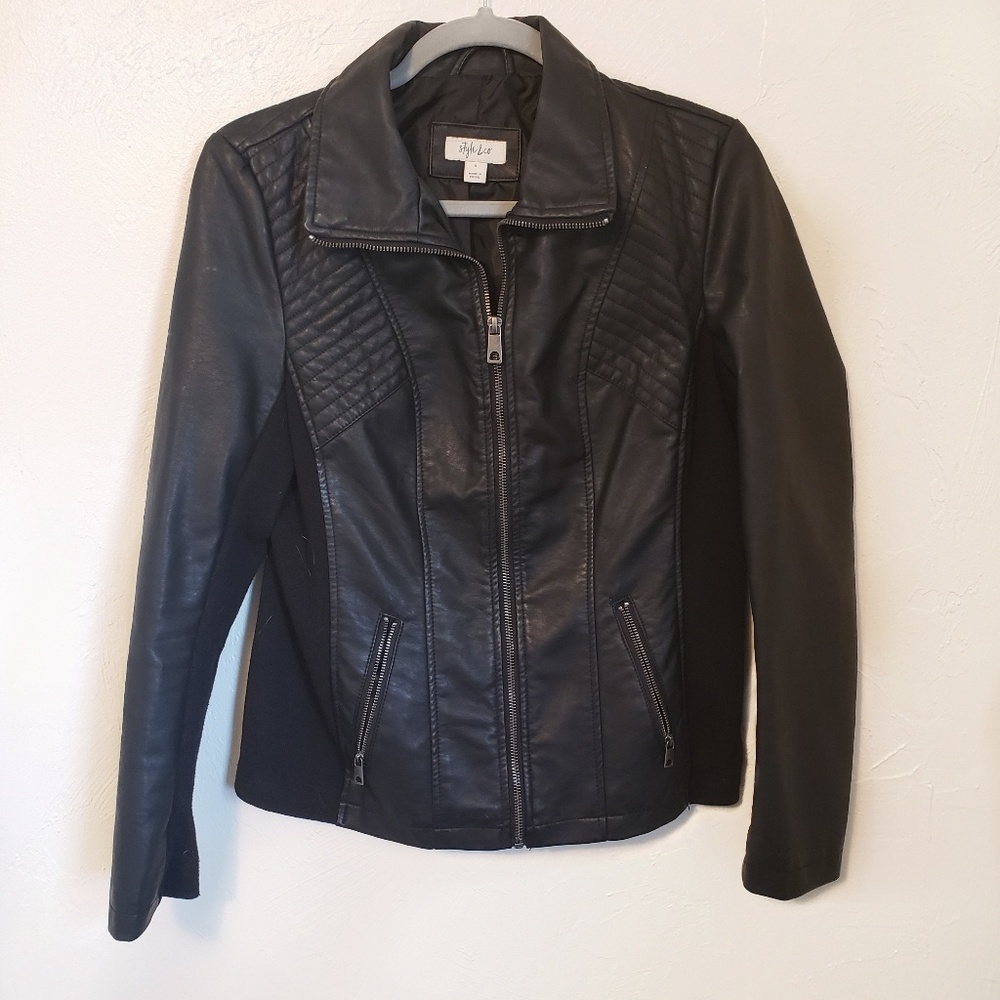 Vegan leather jacket S style Co moto motorcycle